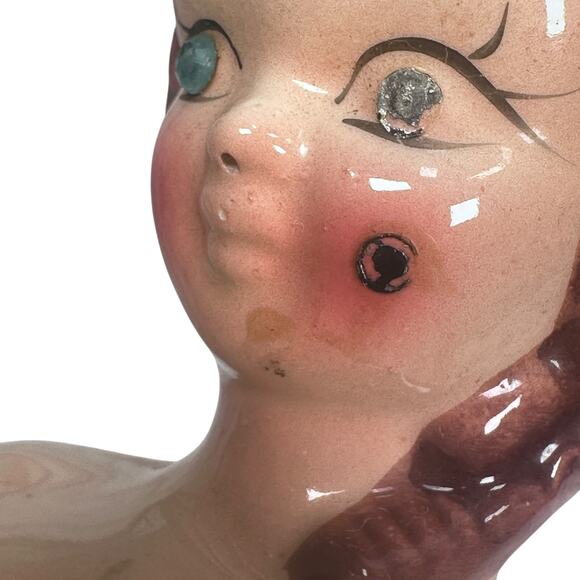 Vintage Kreiss Southern Belle Lady Figurine Napkin Toothpick Holder Green MCM - Picture 11 of 12